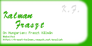 kalman fraszt business card